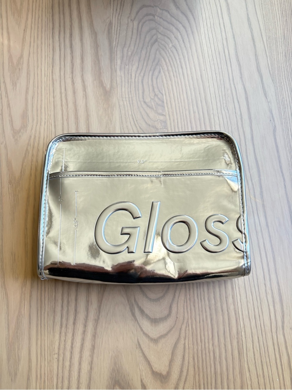 Glossier Metallic (limited edition) Silver Glossy Cosmetic Pouch - Women Bags